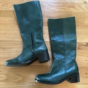 Seychelles “sand in my boots” GREEN tall leather boots sz 10